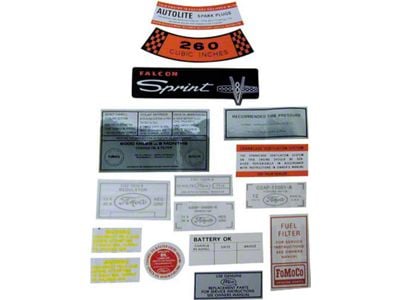 Decal Kit, 352 CID - AC, Fairlane, Galaxie, 1960