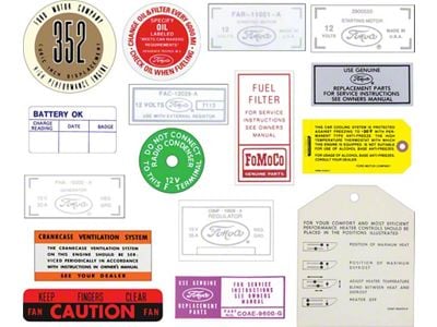 Decal Kit, 352 CID, Fairlane, Galaxie, 1960