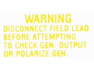 Decal - Voltage Regulator Warning