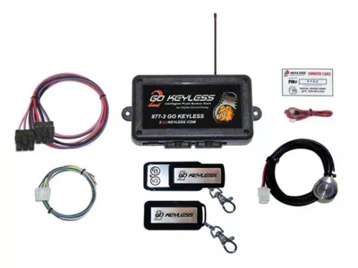 Digital Guard Dawg Performance Keyless Ignition System with Black Billet Start Button for Manual Door Locks; Green LED (Universal; Some Adaptation May Be Required)