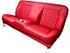 Distinctive Industries Custom CTX-60 Diamond Inserts Full Backrest 60-Inch Bench Seat with Cupholders; Red with Black Stitch (60-87 C10, C15, C20, K10, K15, K20)