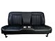 Distinctive Industries Custom CTX-60 Vertical Inserts Full Backrest 60-Inch Bench Seat with Cupholders; Black with White Stitch (60-87 C10, C15, C20, K10, K15, K20)