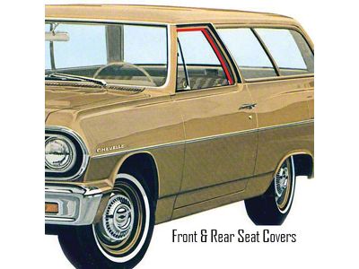 Distinctive Industries Chevelle Bench Seat Covers, 2-Door Wagon, Front & Rear, 1965