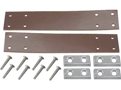 OPR Door Check Strap Kit - Brown Leather - With Stainless SteelBrackets And Screws - Ford Roadster & Ford Phaeton