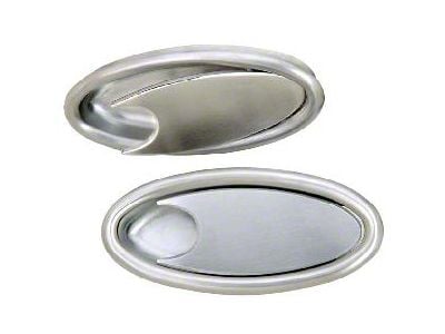 Door Handles, Oval, Interior, Billet Aluminum, Brushed, Pair, Lokar, 55-57