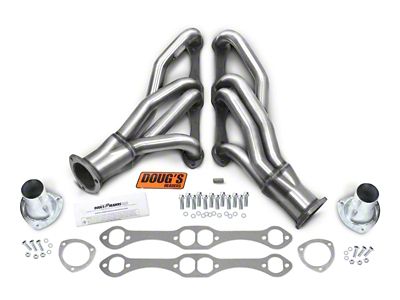 Doug's Headers 1-5/8-Inch 4-Tube Shorty Headers; Stainless Steel (67-69 327 V8 Camaro w/ Automatic Transmission & w/o A/C or Saginaw 800 Power Steering Box)