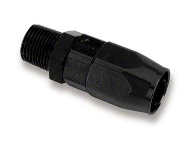 Earls Straight Swivel-Seal Hose End -1/4 NPT Male to -6 Hose - Black