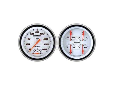 Classic Instruments Early Chevy Classic Instruments Velocity Series SpeedTachular Analog Gauge Kit, Five Inch, White Face With Chrome Pointers, 1951-1952