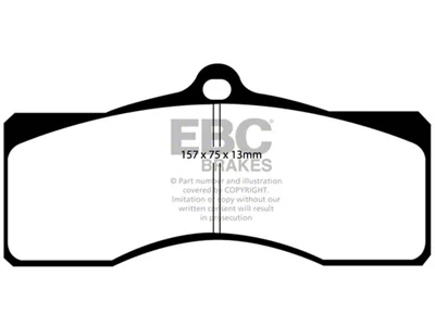 EBC Brakes Redstuff Premium Street Ceramic Brake Pads; Rear Pair (1969 Camaro Z28 w/ Rear Disc Brakes)