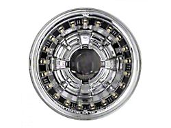 7-Inch LED Headlight with Modern White Halo; Chrome Housing; Clear Lens (Universal; Some Adaptation May Be Required)