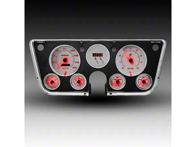 Analog Gauge Panel with GPS Sending Unit with White Faceplate; Red (67-72 Blazer, C10, C20, Jimmy, K10, K20, Suburban)