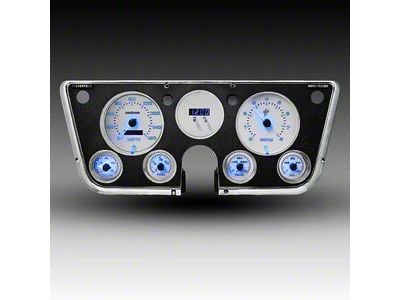 Analog Gauge Panel with White Faceplate; Blue (67-72 Blazer, C10, C20, Jimmy, K10, K20, Suburban)