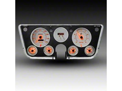 Analog Gauge Panel with White Faceplate; Orange (67-72 Blazer, C10, C20, Jimmy, K10, K20, Suburban)