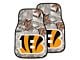 Carpet Front Floor Mats with Cincinnati Bengals Logo; Camo (Universal; Some Adaptation May Be Required)