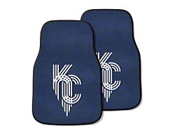 Carpet Front Floor Mats with Kansas City Royals City Connect Logo; Blue (Universal; Some Adaptation May Be Required)