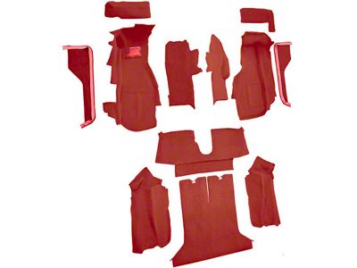 Complete Cutpile Molded Carpet; Dark Red/Carmine (84-87 Corvette C4 Coupe)