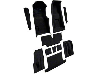 Complete Cutpile Molded Carpet with Heel Pad; Black (73-75 Corvette C3 Convertible w/ Manual Transmission)