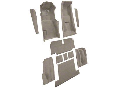 Complete Cutpile Molded Carpet with Heel Pad; Gray (71-75 Corvette C3 Coupe w/ Manual Transmission)