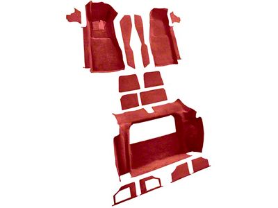 Complete Cutpile Molded Carpet without Door Panels; Dark Red/Carmine (81-82 Corvette C3)