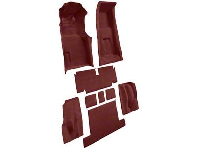 Complete Loop Molded Carpet with Heel Pad; Maroon (71-75 Corvette C3 Coupe w/ Manual Transmission)