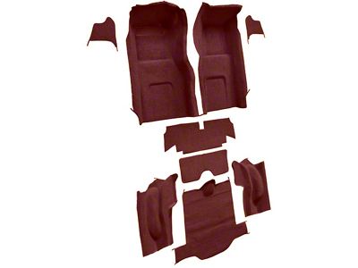 Complete Loop Molded Carpet without Heel Pad; Maroon (1966 Corvette C2 Coupe)