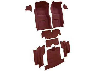 Complete Loop Molded Carpet without Heel Pad; Maroon (65-66 Corvette C2 Convertible)