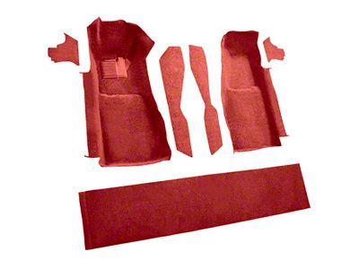 Front Cutpile Molded Carpet with Console Strips, Kick Panels and Door Panels; Dark Red/Carmine (81-82 Corvette C3)