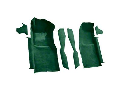 Front Cutpile Molded Carpet with Console Strips and Kick Panels; Dark Green (78-80 Corvette C3)