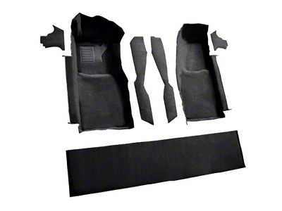 Front Cutpile Molded Carpet with Console Strips, Kick Panels and Door Panels; Black (78-80 Corvette C3)