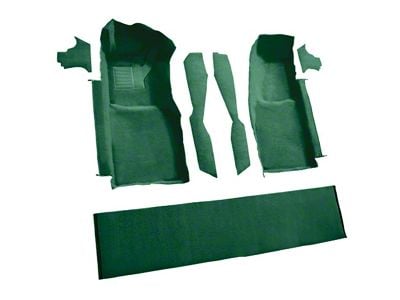 Front Cutpile Molded Carpet with Console Strips, Kick Panels and Door Panels; Dark Green (78-80 Corvette C3)