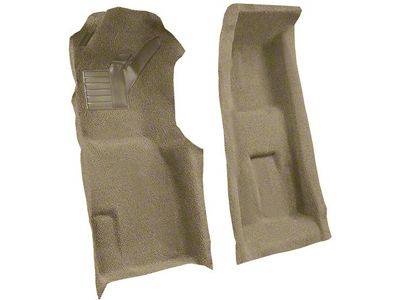 Front Cutpile Molded Carpet with Heel Pad; Medium Saddle (71-75 Corvette C3 w/ Manual Transmission)