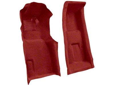 Front Cutpile Molded Carpet with Heel Pad; Oxblood (71-75 Corvette C3 w/ Manual Transmission)