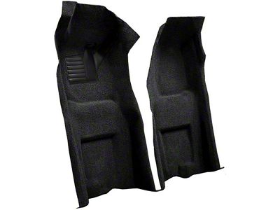 Front Loop Molded Carpet with Heel Pad; Black (1968 Corvette C3 w/ Automatic Transmission)