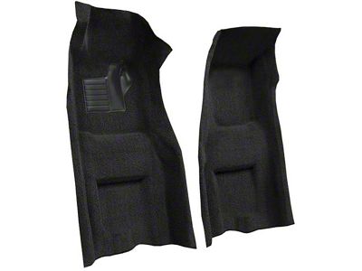 Front Loop Molded Carpet with Heel Pad; Black (1969 Corvette C3 w/ Manual Transmission)