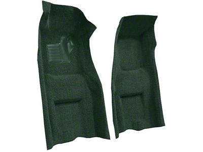 Front Loop Molded Carpet with Heel Pad; Dark Green (1969 Corvette C3 w/ Manual Transmission)