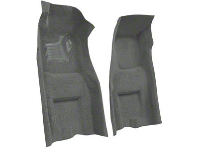 Front Loop Molded Carpet with Heel Pad; Gunmetal Gray (1969 Corvette C3 w/ Manual Transmission)