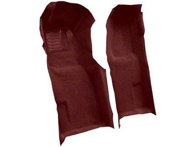 Front Loop Molded Carpet with Heel Pad; Maroon (71-76 Corvette C3 w/ Automatic Transmission)