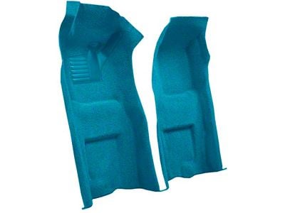 Front Loop Molded Carpet with Heel Pad; Medium Blue (1968 Corvette C3 w/ Manual Transmission)