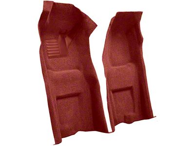 Front Loop Molded Carpet with Heel Pad; Red (1968 Corvette C3 w/ Automatic Transmission)