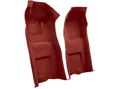 Front Loop Molded Carpet with Heel Pad; Red (1968 Corvette C3 w/ Manual Transmission)