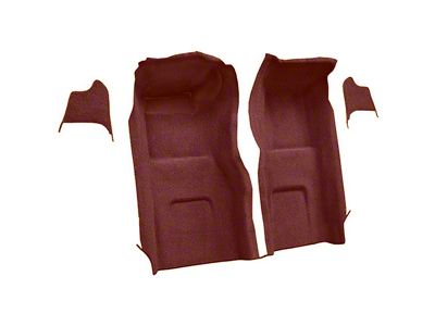 Front Loop Molded Carpet with Kick Panels; Maroon (65-66 Corvette C2)