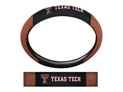 Grip Steering Wheel Cover with Texas Tech University Logo; Tan and Black (Universal; Some Adaptation May Be Required)