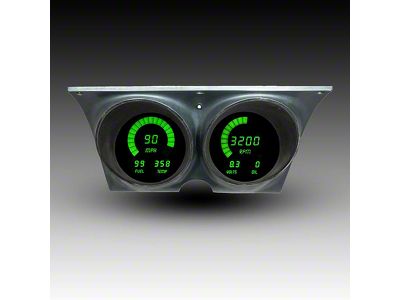 LED Digital Gauge Panel with GPS Sending Unit; Green (67-68 Firebird)