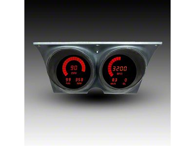 LED Digital Gauge Panel with GPS Sending Unit; Red (67-68 Firebird)