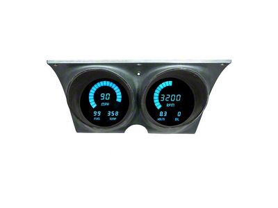 LED Digital Gauge Panel with GPS Sending Unit; Teal (67-68 Firebird)