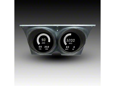 LED Digital Gauge Panel with GPS Sending Unit; White (67-68 Firebird)