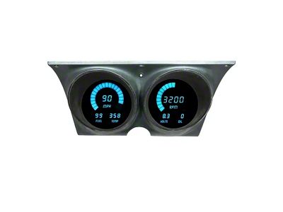 LED Digital Gauge Panel; Teal (67-68 Firebird)