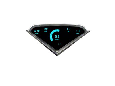 LED Digital Gauge Panel; Teal (55-59 Chevrolet/GMC Truck)