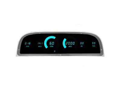 LED Digital Gauge Panel; Teal (60-63 C10, C20, K10, K20, Suburban)