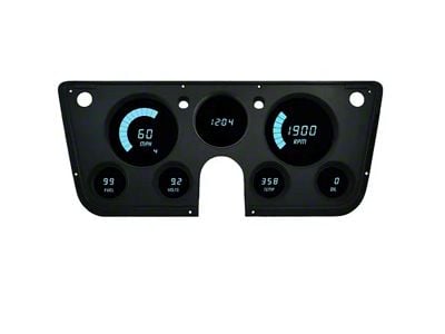 LED Digital Gauge Panel; Teal (67-72 Blazer, C10, C20, Jimmy, K10, K20, Suburban)